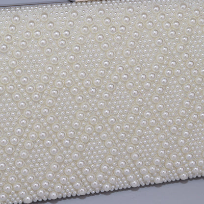 Elegant Pearl-Encrusted Clutch with Golden metalic backside