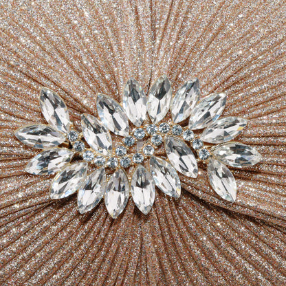 Sparkle Evening Clutch with Crystal Flower Embellishment and Elegant Handle