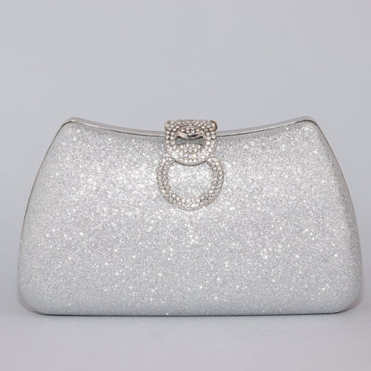 Glamour Clutch with Elegant Shape & Sparkling Circular Clasp