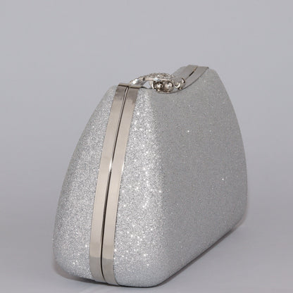 Glamour Clutch with Elegant Shape & Sparkling Circular Clasp