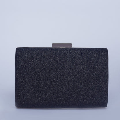 Glittering Horizon Rectangular Clutch with Minimalist Sleek Clasp