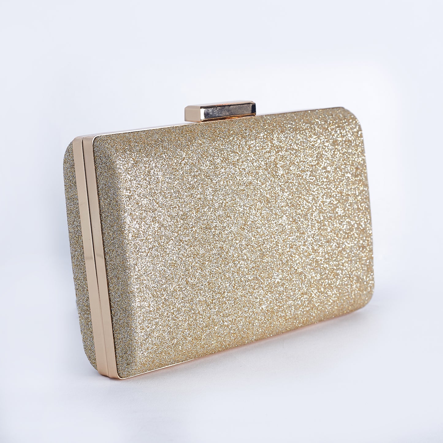 Glittering Horizon Rectangular Clutch with Minimalist Sleek Clasp