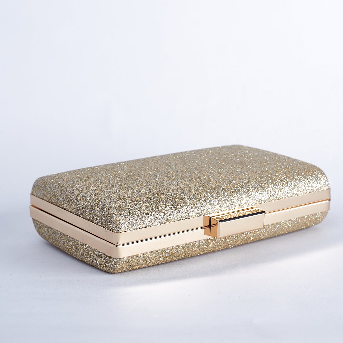 Glittering Horizon Rectangular Clutch with Minimalist Sleek Clasp