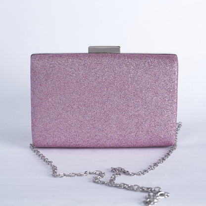 Glittering Horizon Rectangular Clutch with Minimalist Sleek Clasp