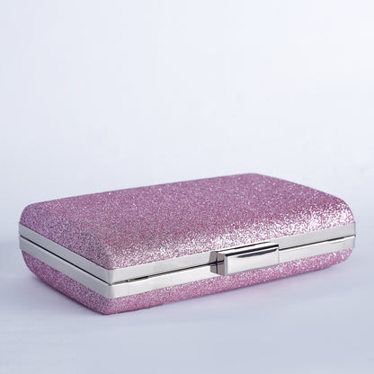 Glittering Horizon Rectangular Clutch with Minimalist Sleek Clasp