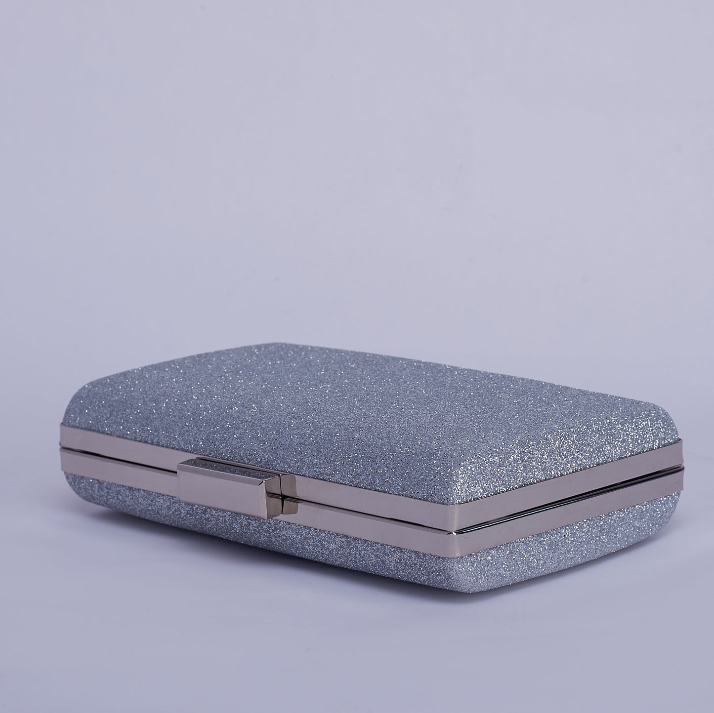 Glittering Horizon Rectangular Clutch with Minimalist Sleek Clasp