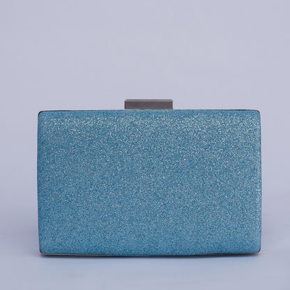 Glittering Horizon Rectangular Clutch with Minimalist Sleek Clasp