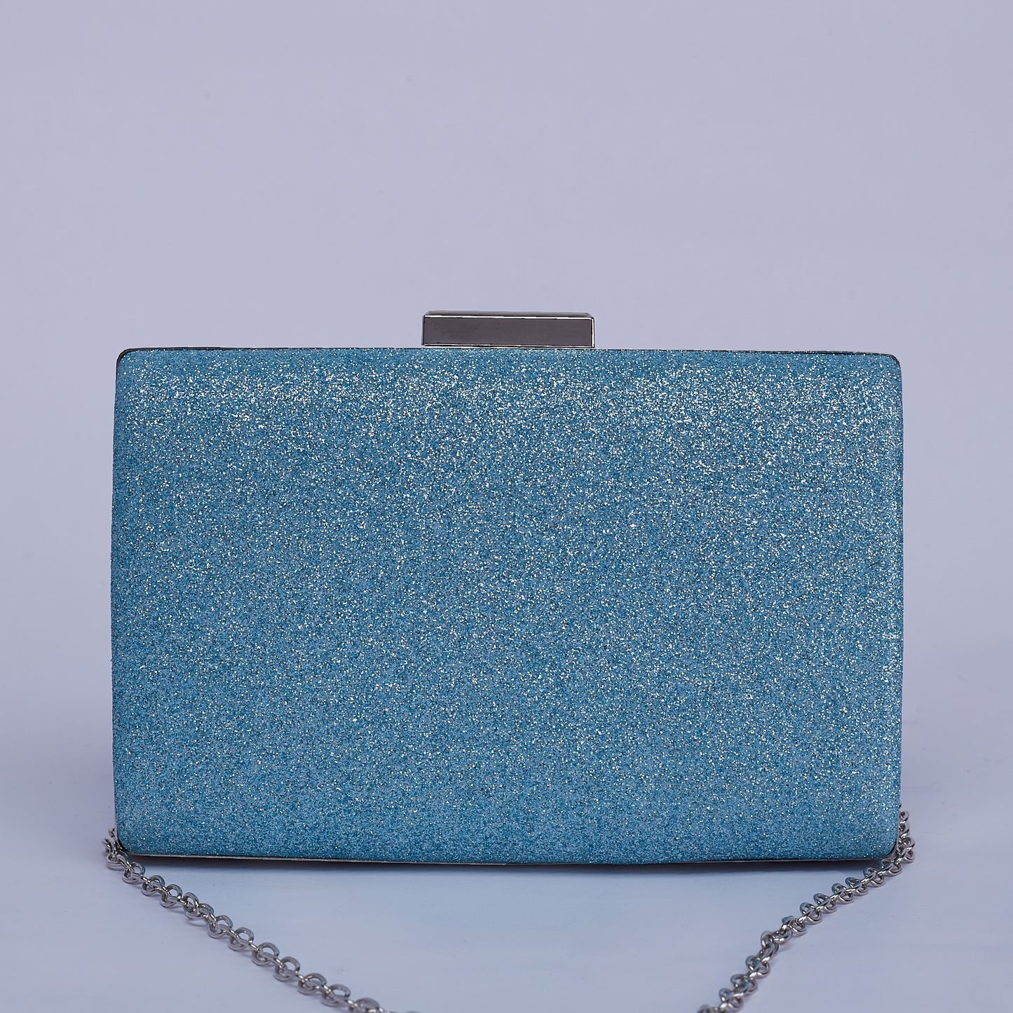 Glittering Horizon Rectangular Clutch with Minimalist Sleek Clasp