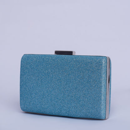 Glittering Horizon Rectangular Clutch with Minimalist Sleek Clasp