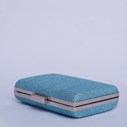 Glittering Horizon Rectangular Clutch with Minimalist Sleek Clasp