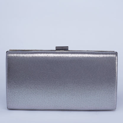 Midnight Glamour: Silver and Black Sequin Clutch Bag