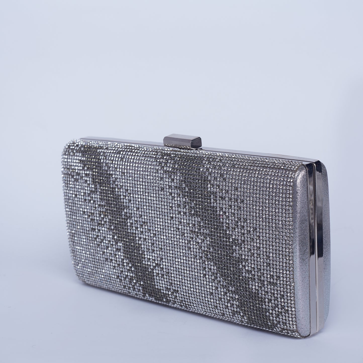 Midnight Glamour: Silver and Black Sequin Clutch Bag