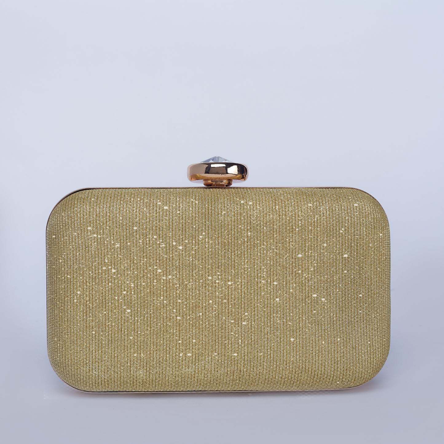 Midnight Shimmer Textured Clutch with Diamond Shape Crystal Clasp