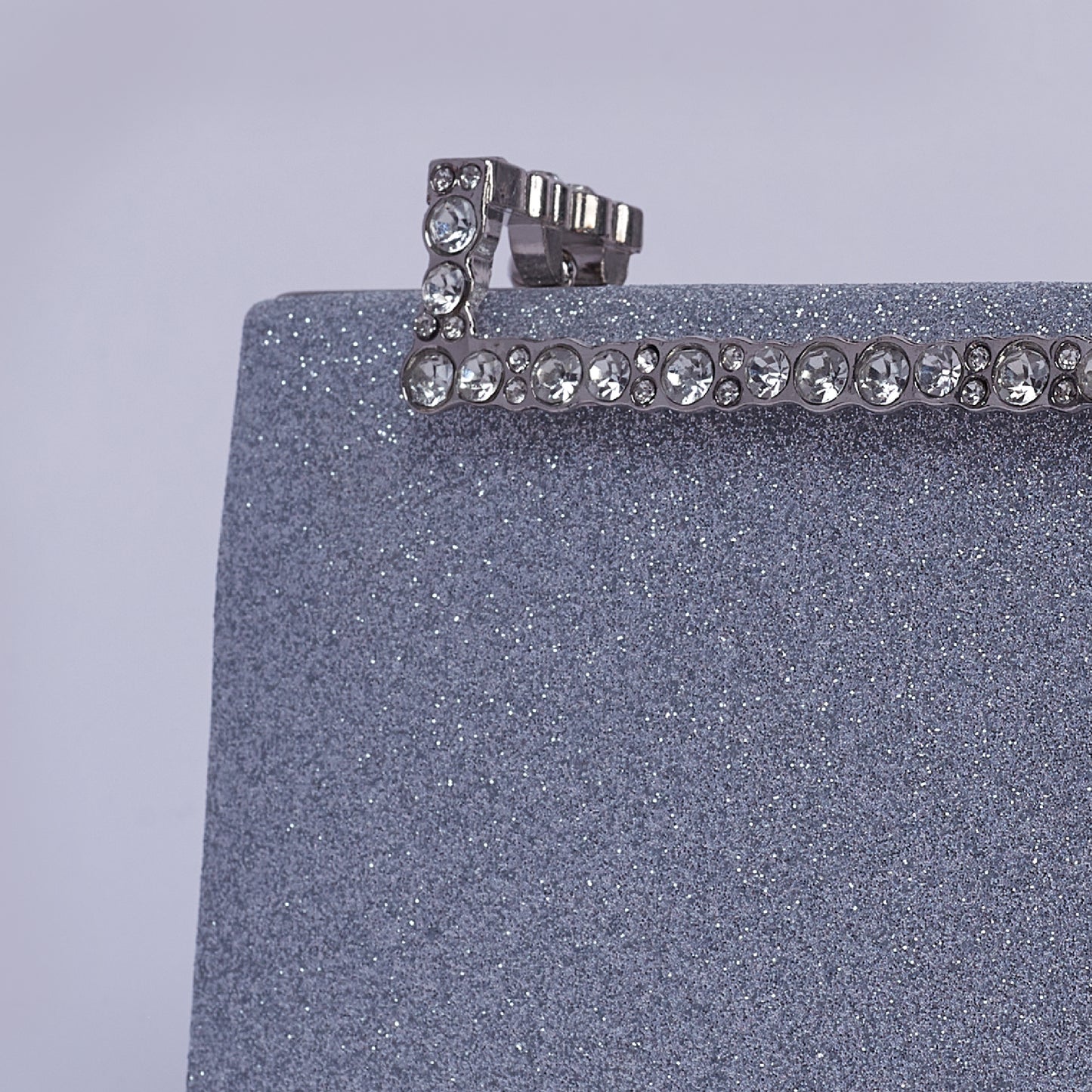 Stardust Glittering Clutch with Crystal-Embellished Handle